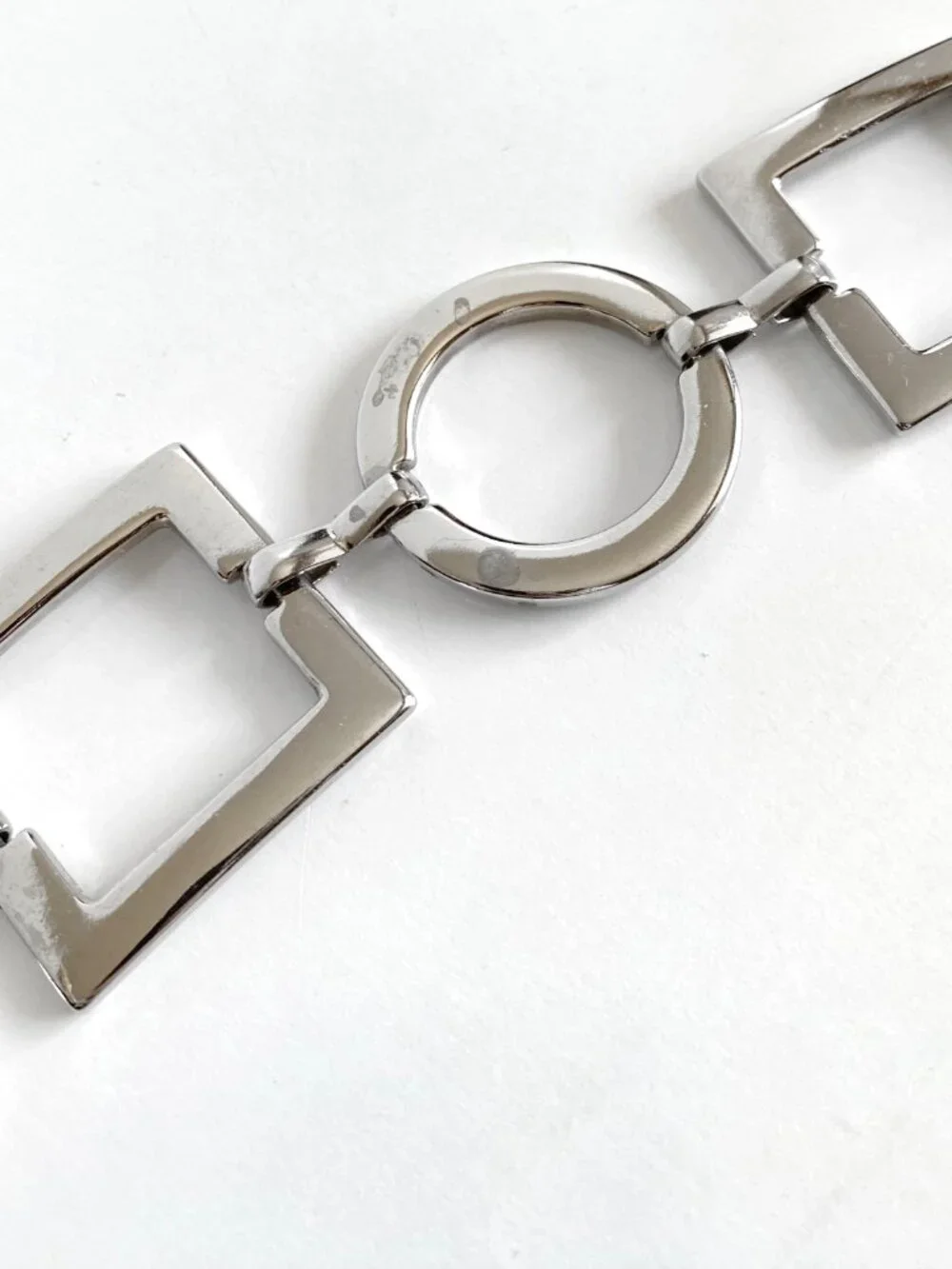 Y2K Silver Chain Belt Geometric Metal Chain Adjustable Belt